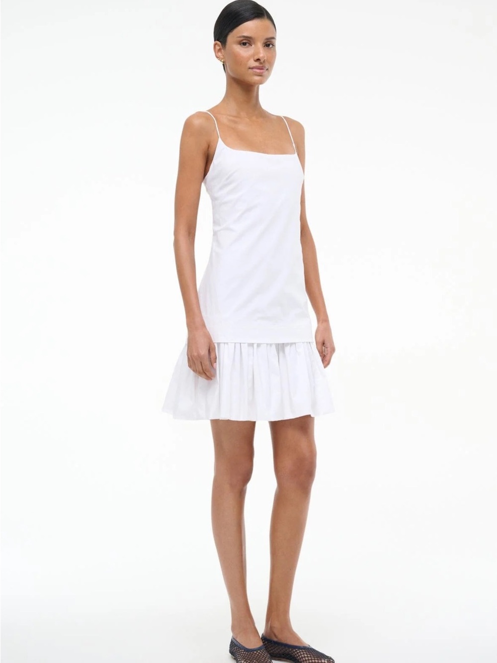 NWT Staud | Ari Mini Dress White Size L - Picture 2 of 4